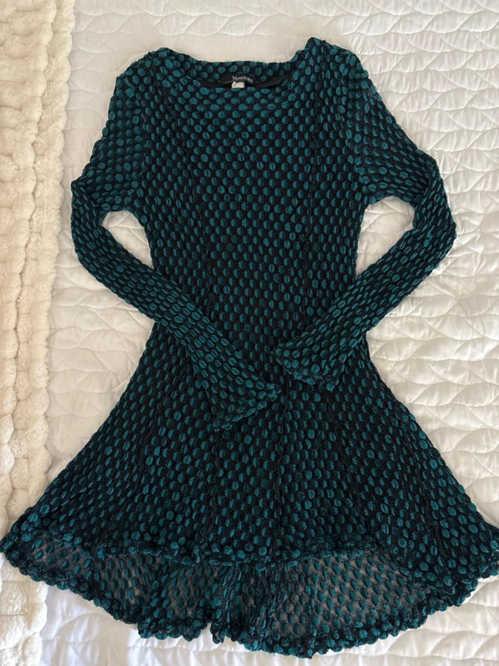 Y2K Goth Vintage Mini Dress Small Moonlight Y&S Teal Black Small